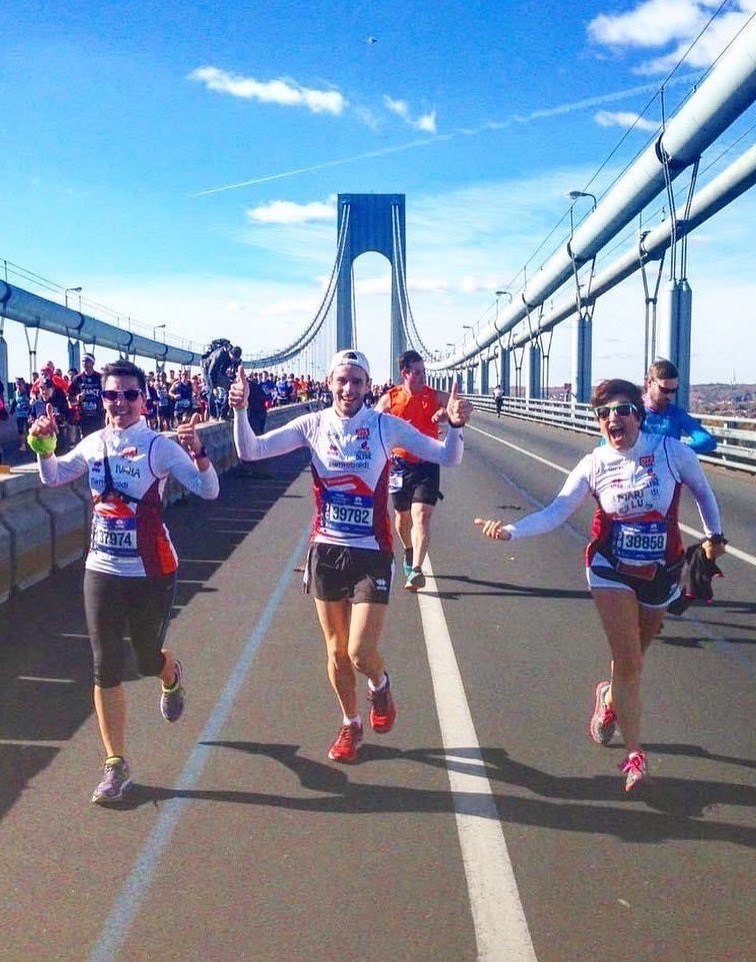 Maria Luisa Garatti durante la maratona di New York